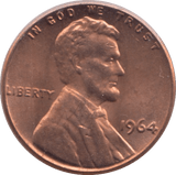 1964 ONE CENT USA - WORLD COINS - Cambridgeshire Coins