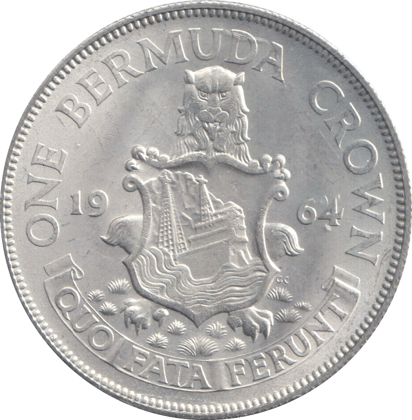 1964 ONE CROWN BERMUDA - WORLD COINS - Cambridgeshire Coins