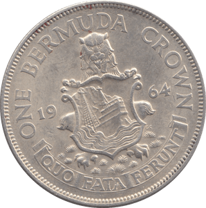 1964 SILVER BERMUDA CROWN - SILVER WORLD COINS - Cambridgeshire Coins