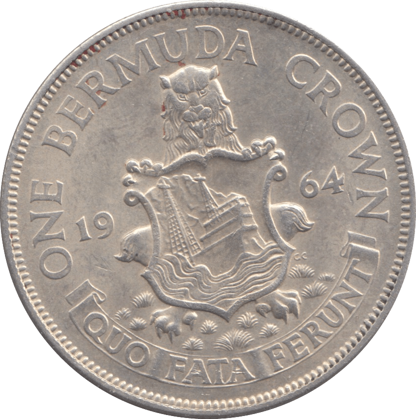 1964 SILVER BERMUDA CROWN - SILVER WORLD COINS - Cambridgeshire Coins