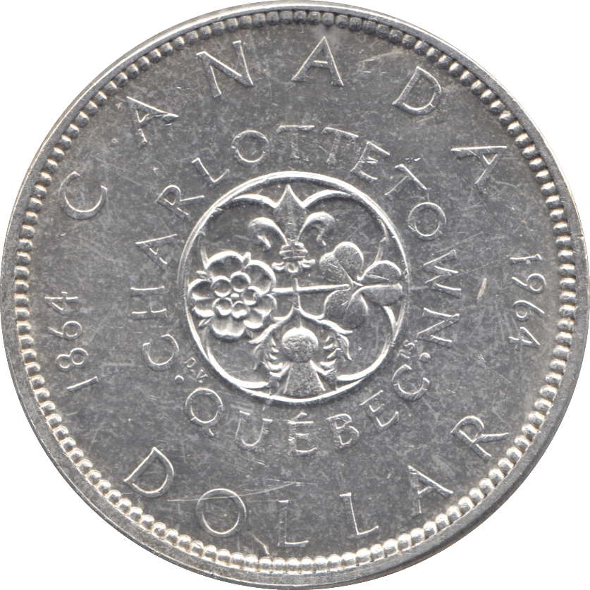 1964 SILVER COMMEMORATIVE ONE DOLLAR CANADA - SILVER WORLD COINS - Cambridgeshire Coins