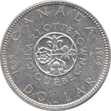 1964 SILVER COMMEMORATIVE ONE DOLLAR CANADA - SILVER WORLD COINS - Cambridgeshire Coins