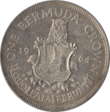 1964 SILVER CROWN BERMUDA - SILVER WORLD COINS - Cambridgeshire Coins