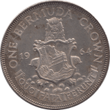 1964 SILVER CROWN BERMUDA - SILVER WORLD COINS - Cambridgeshire Coins