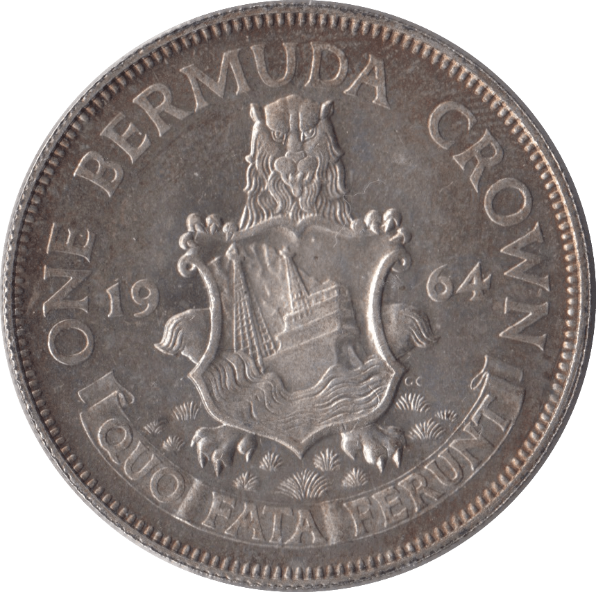 1964 SILVER CROWN BERMUDA - SILVER WORLD COINS - Cambridgeshire Coins