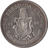 1964 SILVER CROWN BERMUDA - SILVER WORLD COINS - Cambridgeshire Coins