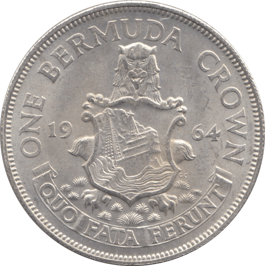 1964 SILVER CROWN BERMUDA - SILVER WORLD COINS - Cambridgeshire Coins