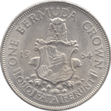 1964 SILVER CROWN BERMUDA - SILVER WORLD COINS - Cambridgeshire Coins