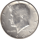1964 SILVER HALF DOLLAR USA - SILVER WORLD COINS - Cambridgeshire Coins