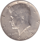 1964 SILVER HALF DOLLAR USA - SILVER WORLD COINS - Cambridgeshire Coins