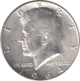 1964 SILVER HALF DOLLAR USA - SILVER WORLD COINS - Cambridgeshire Coins