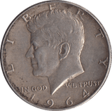 1964 SILVER HALF DOLLAR USA - SILVER WORLD COINS - Cambridgeshire Coins