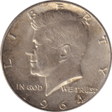 1964 SILVER HALF DOLLAR USA - SILVER WORLD COINS - Cambridgeshire Coins