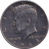 1964 SILVER HALF DOLLAR USA - WORLD COINS - Cambridgeshire Coins