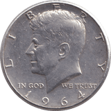 1964 SILVER HALF DOLLAR - SILVER WORLD COINS - Cambridgeshire Coins