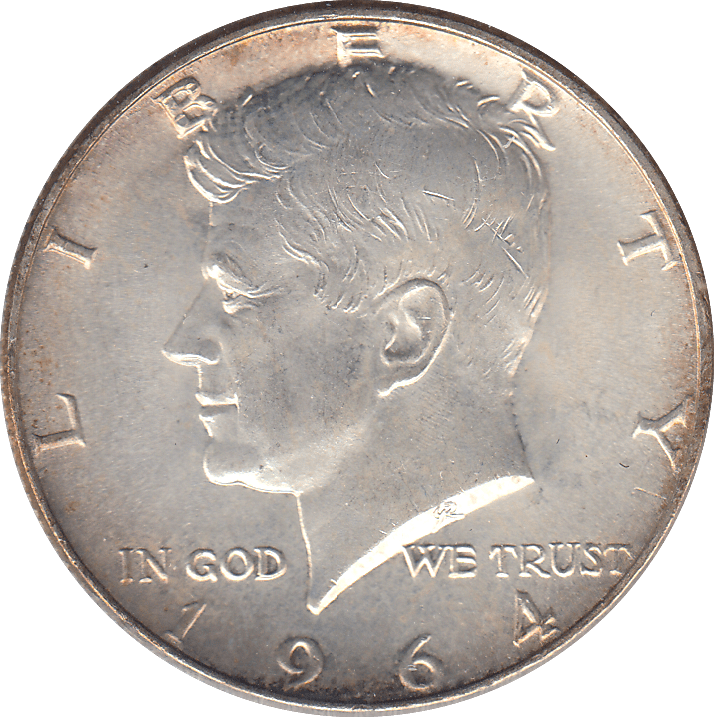 1964 SILVER KENNEDY HALF DOLLAR USA - SILVER WORLD COINS - Cambridgeshire Coins
