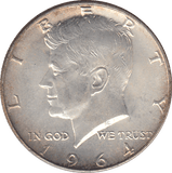1964 SILVER KENNEDY HALF DOLLAR USA - SILVER WORLD COINS - Cambridgeshire Coins