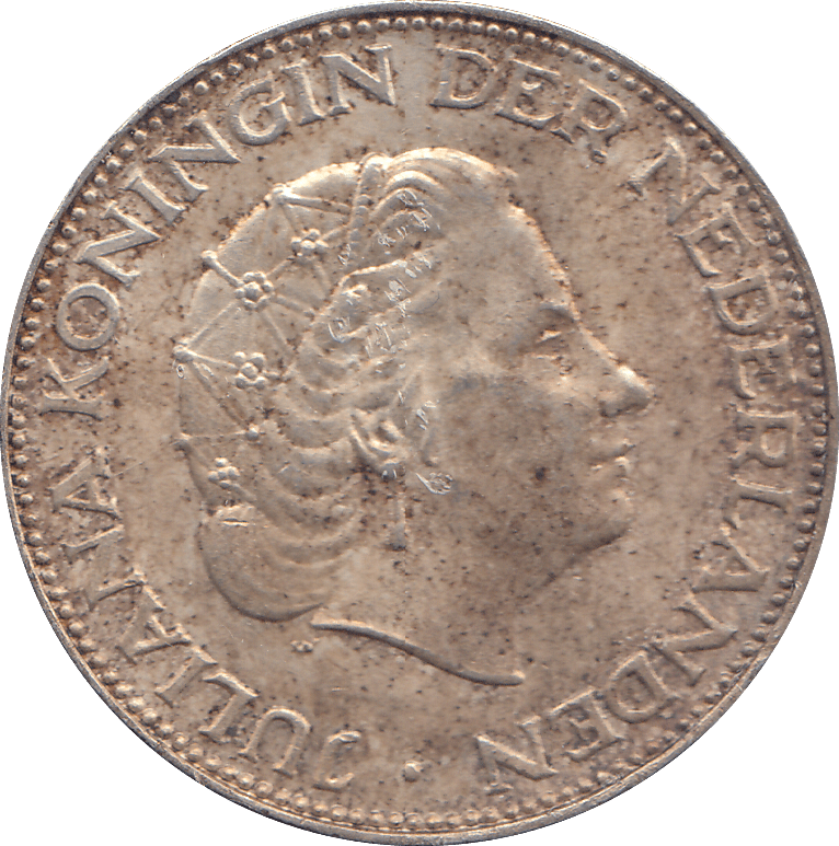 1964 SILVER NEDERLANDS 2 1/2 GULDEN - SILVER WORLD COINS - Cambridgeshire Coins