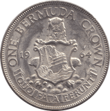 1964 SILVER ONE CROWN BERMUDA - SILVER WORLD COINS - Cambridgeshire Coins