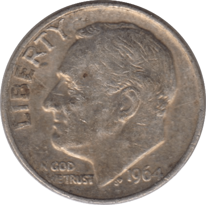 1964 SILVER ONE DIME USA - SILVER WORLD COINS - Cambridgeshire Coins