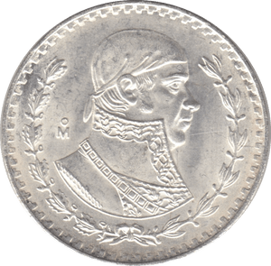 1964 SILVER ONE PESO MEXICO - SILVER WORLD COINS - Cambridgeshire Coins