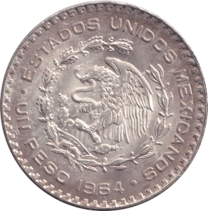 1964 SILVER PESO MEXICO - SILVER WORLD COINS - Cambridgeshire Coins