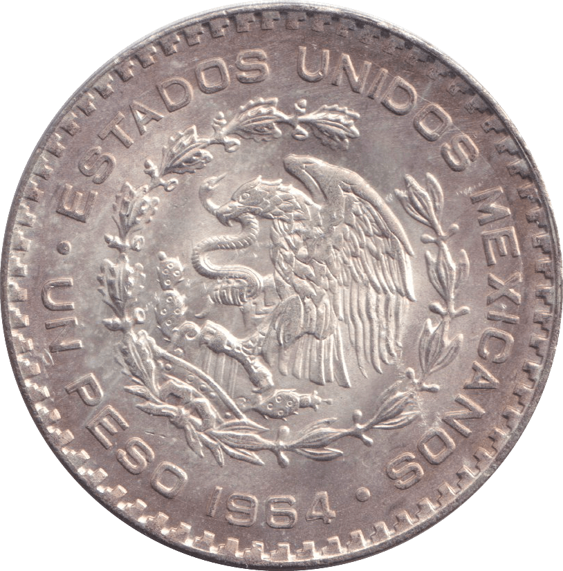 1964 SILVER PESO MEXICO - SILVER WORLD COINS - Cambridgeshire Coins