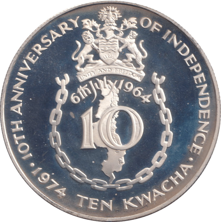 1964 SILVER PROOF 10 KWACHA MALAWI - SILVER WORLD COINS - Cambridgeshire Coins