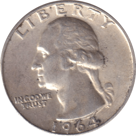 1964 SILVER QUARTER DOLLAR USA - SILVER WORLD COINS - Cambridgeshire Coins