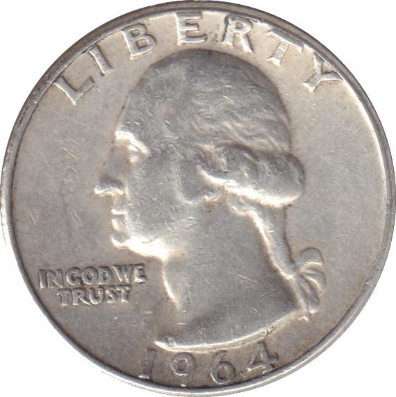 1964 SILVER QUARTER DOLLAR USA - SILVER WORLD COINS - Cambridgeshire Coins