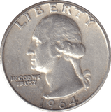 1964 SILVER QUARTER DOLLAR USA - SILVER WORLD COINS - Cambridgeshire Coins