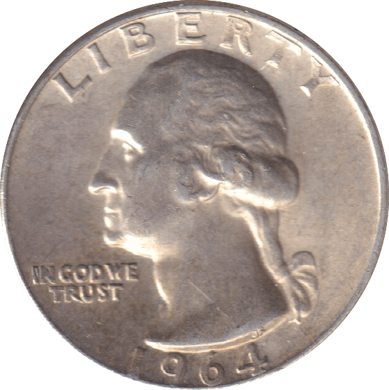 1964 SILVER QUARTER DOLLAR USA - SILVER WORLD COINS - Cambridgeshire Coins