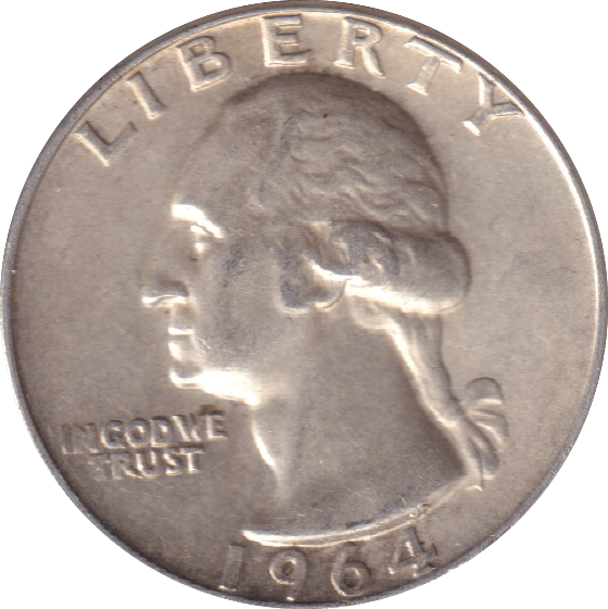 1964 SILVER QUARTER DOLLAR USA - SILVER WORLD COINS - Cambridgeshire Coins