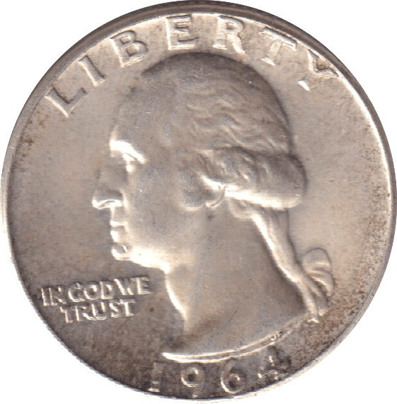 1964 SILVER QUARTER DOLLAR USA - SILVER WORLD COINS - Cambridgeshire Coins