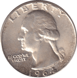 1964 SILVER QUARTER DOLLAR USA - SILVER WORLD COINS - Cambridgeshire Coins
