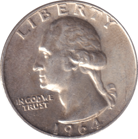 1964 SILVER QUARTER DOLLAR USA - SILVER WORLD COINS - Cambridgeshire Coins