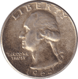 1964 SILVER QUARTER DOLLAR USA - SILVER WORLD COINS - Cambridgeshire Coins