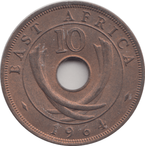 1964 TEN CENTS EAST AFRICA - WORLD COINS - Cambridgeshire Coins
