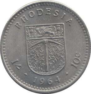 1964 TEN CENTS RHODESIA - WORLD COINS - Cambridgeshire Coins