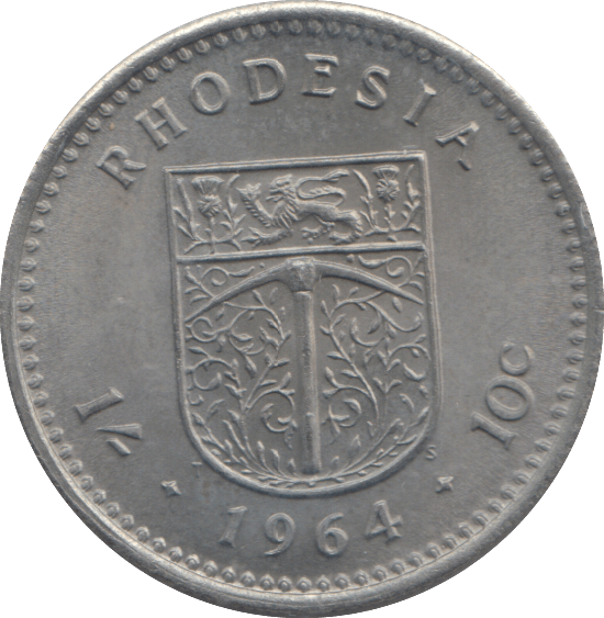 1964 TEN CENTS RHODESIA - WORLD COINS - Cambridgeshire Coins