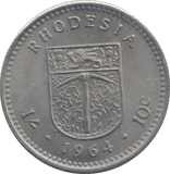 1964 TEN CENTS RHODESIA - WORLD COINS - Cambridgeshire Coins