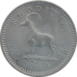 1964 TWENTY FIVE CENTS RHODESIA - WORLD COINS - Cambridgeshire Coins