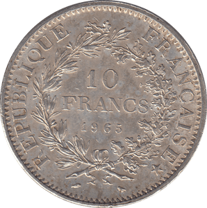 1965 10 FRANK FRANCE - SILVER WORLD COINS - Cambridgeshire Coins