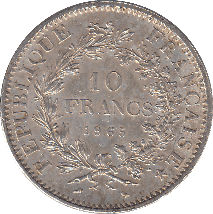 1965 10 FRANK FRANCE - SILVER WORLD COINS - Cambridgeshire Coins
