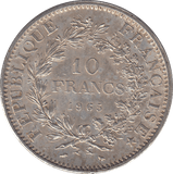 1965 10 FRANK FRANCE - SILVER WORLD COINS - Cambridgeshire Coins