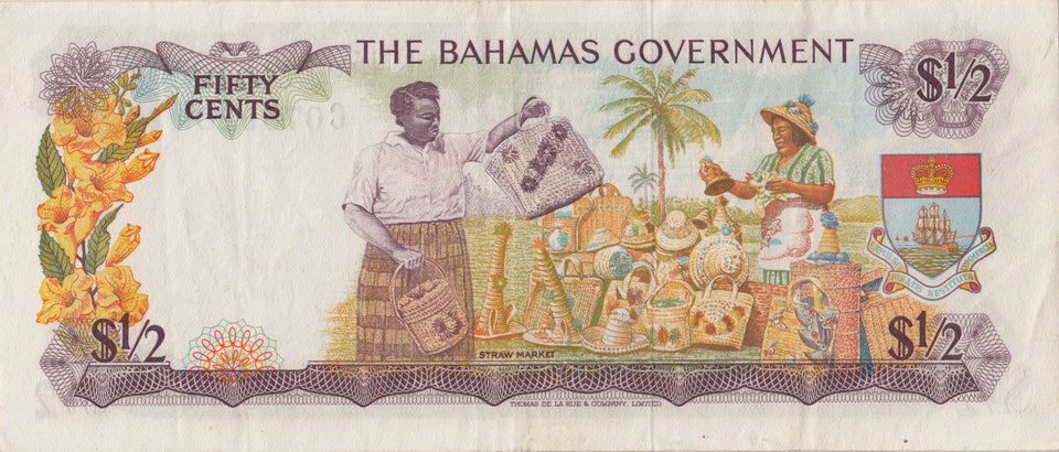1965 50 CENTS BANKNOTE BAHAMAS REF 962 - World Banknotes - Cambridgeshire Coins