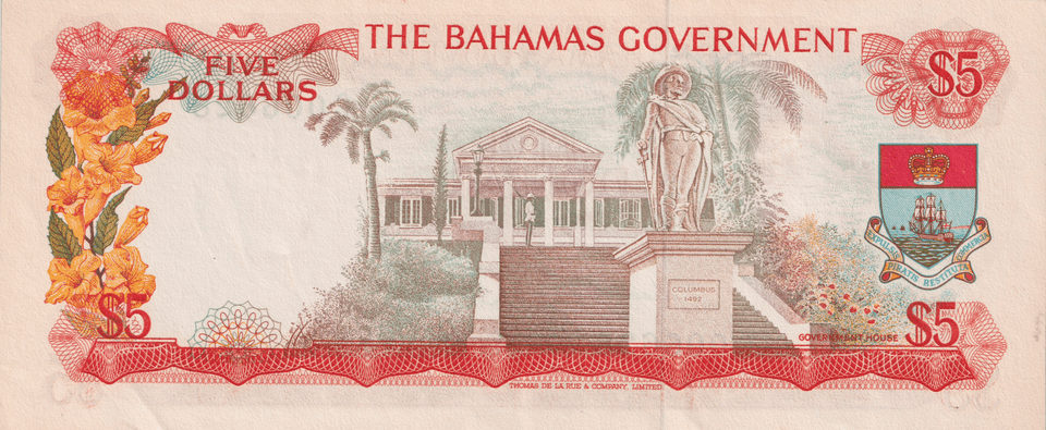 1965 BAHAMAS 5 DOLLARS BANKNOTE REF-1712 - WORLD BANKNOTES - Cambridgeshire Coins