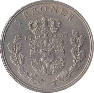 1965 DENMARK 5 KRONER - WORLD COINS - Cambridgeshire Coins