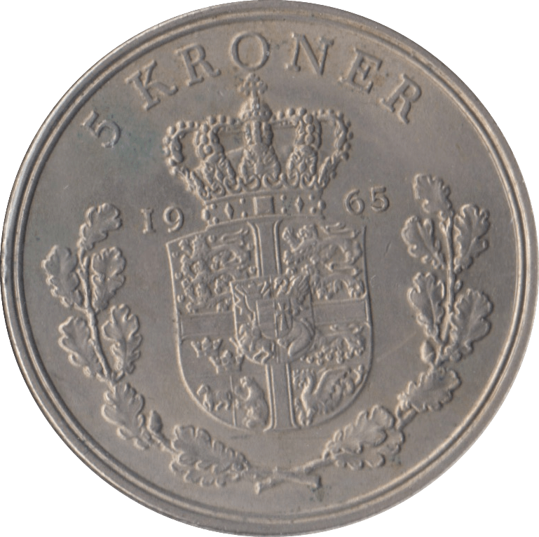 1965 DENMARK 5 KRONER - WORLD COINS - Cambridgeshire Coins