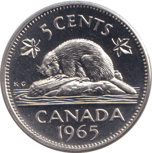 1965 FIVE CENTS CANADA - WORLD COINS - Cambridgeshire Coins